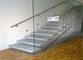 Prefabricated stairs indoor glass railing glass floating stairs indoor steel stairs