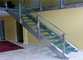 Modern stairs glass treads double side plate staircase simple steel staircase