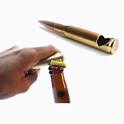 China Cool innovative men gift box, die casting zinc alloy affordable gift, bullet beer bottle opener, gold plating supplier