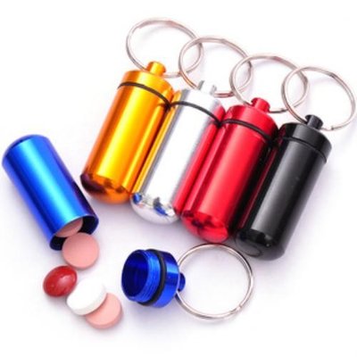 Metal Pill Box Keychain/Medicine Chest
