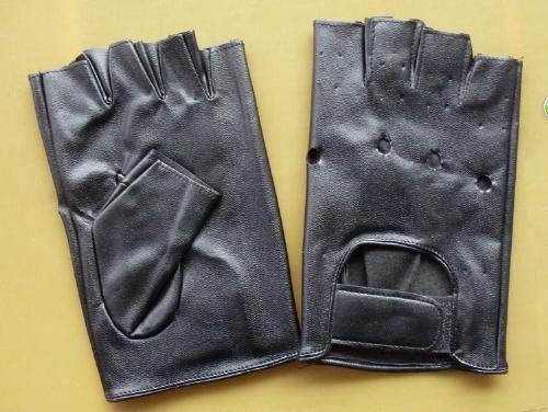 Adult size PU Fingerless Gloves