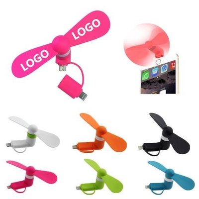 Mini Cellphone Fan,2 In 1 USB Micro Phone Fan for Apple & Android Phone,TOM104781
