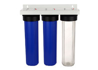 20'' big blue whole house  water filter housings 1'' port with blue and clear sump