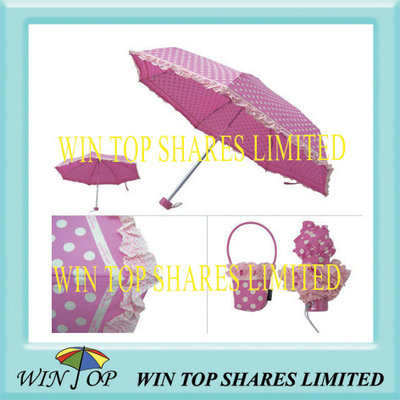 China 19.5&quot; 5 Fold Printed Umbrella with Lace supplier