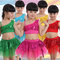 Girl's dance clothes child summer performance stage costume wear with hair flower supplier