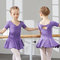 Children's cotton and spandex dance clothing Summer baby girl uniforms short sleeve ballet dance dress supplier