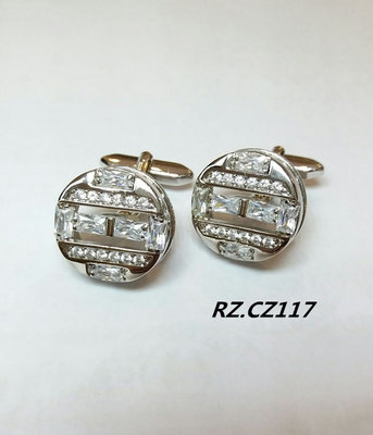 High quality men cubic zircon cufflinks men cufflink with different color stone copper material