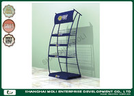 Best Free standing wire display racks , Retail Display Racks with 4 tier Powder Coating