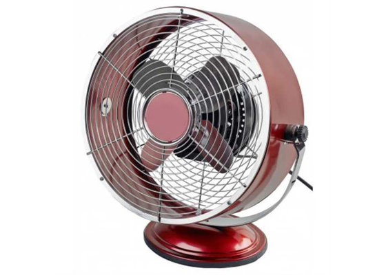 China Household Electric Retro Desk Fan Built In Handle 3 Aluminum Blades supplier
