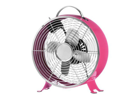 China Pink Metal Electric Mini Antique Table Fan 60W With 90 Degree Oscillation supplier