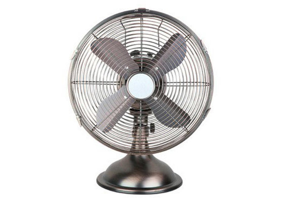 China Gray Retro Electric Metal Table Fan 12 Inch 85 Degree Oscillation Three Speed supplier