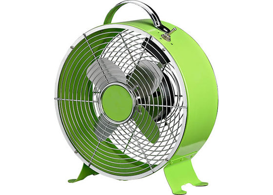China High Stability Green Retro Metal Desk Fan Two Speed 50Hz Air Flow Silver Stainless supplier