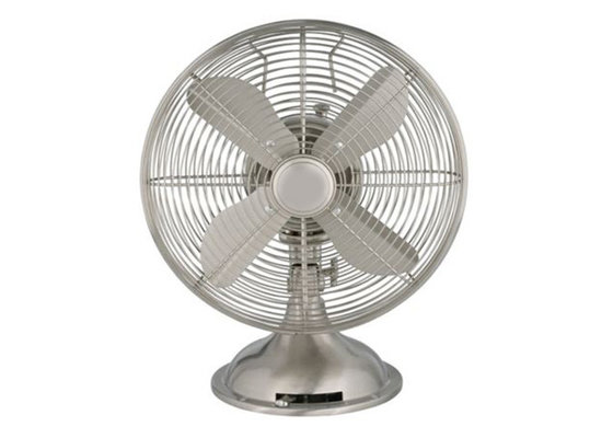 China Electric 12 Inch Metal Desk Fan Three Speed Oscillating Personal Antique Nickel supplier