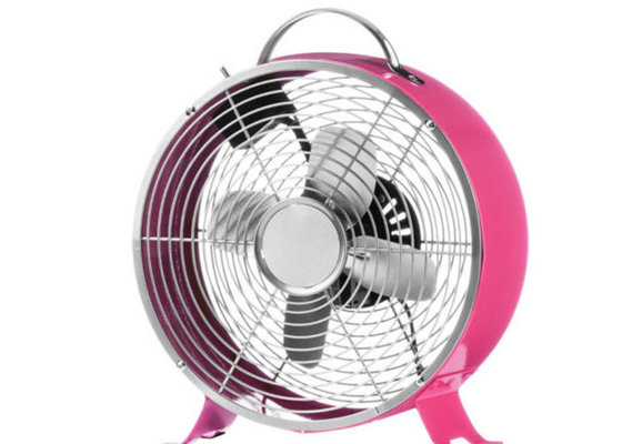 China Easy Moving Pink Antique Electric Table Fan 110V 60Hz 4 Blade Brushed Copper supplier