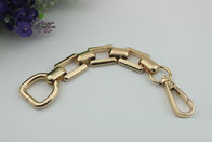 Popular luxury handbag hardware 10 mm width gold  zinc alloy decorative metal chain with iron d rings