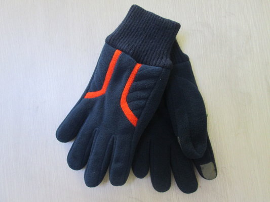 China Winter gloves for Men and Woven Robbin Cuff--Fleece Glove--Polyester glove-Touch screen glove for Smrt touch--Iphone Use supplier