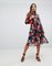OEM your own hot sale girls high neck floral midi dress supplier