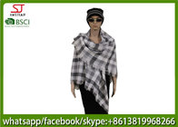 Woven plaid tassel poncho 239g140*140cm100%Acrylic best price high quality direct factory supply BSCI keep warm