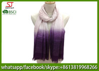 Chinese factory frayed ombre lightweight scarf 100% Viscose 70*180cm spring summer autumn sun protection