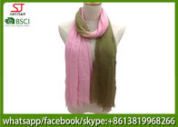 Chinese factory frayed two colors ombre lightweight scarf 100% Viscose 70*180cm spring summer autumn sun protection