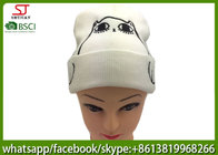 Chinese manufactuer cat hawk embroidered winter knitting patterns for hat  cap 50g 20*22cm 100%Acrylic keep warm