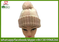 Chinese manufactuer skully pompom winter knitting hat cap 88g 21*23cm 100%Acrylic keep warm