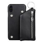 Phone accessory for iPhone 8 Leather Wallet Case, lichi genuine leather case for iphone X