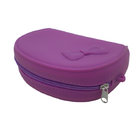 Purple Customized Printing Promotional Silicone Zipper Pencil Case