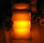 100% paraffin LED unscented craft pillar candle with printed box