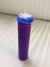 100% paraffin wax unscented craft candle that the round pillar with flower packed into gift box
