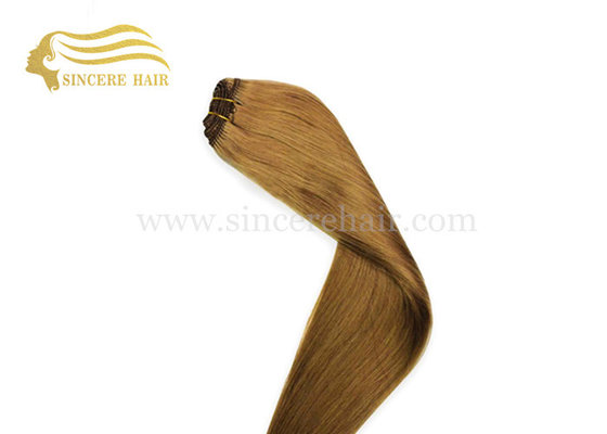 China 24&quot; 60 CM Long Light Brown Remy Human Hair Weave Weft Extensions 100 Gram / Piece For Sale supplier