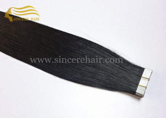 China Top Quality 22 Inch Jet Black #1 Tape In Remy Human Hair Extensions 2.5 Gram X 20 Pieces For Sale supplier