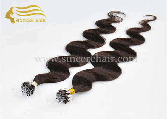 China 26&quot; BD Micro Ring Hair Extensions for sale - 65 CM 1.0 Gram Body Wave Brown Micro Linked Hair Extensions For Sale supplier