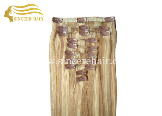 China Hot Sell 60 CM 10 Pieces of Clip In Remy Human Hair Extensions for Sale supplier