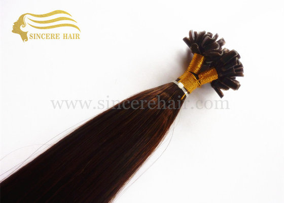 China 24&quot; Brown #4 Double Drawn Pre Bonded U Tip Hair Extensions for sale supplier