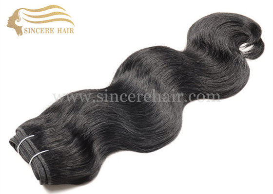 China 45 CM Body Wave Virgin Remy Cuticle Hair Weft Extensions - 18&quot; BW Black Remy Human Hair Weft Extension For Sale supplier