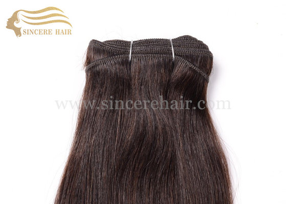 China Wholesale 50 CM Remy Cuticle Hair Weft Extensions - 20&quot; Silk Straight Brown Remy Human Hair Weft Extension For Sale supplier