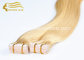 24 Inch Blonde Colour Double Drawn Glue Tape In Remy Human Hair Weft Extensions for sale supplier