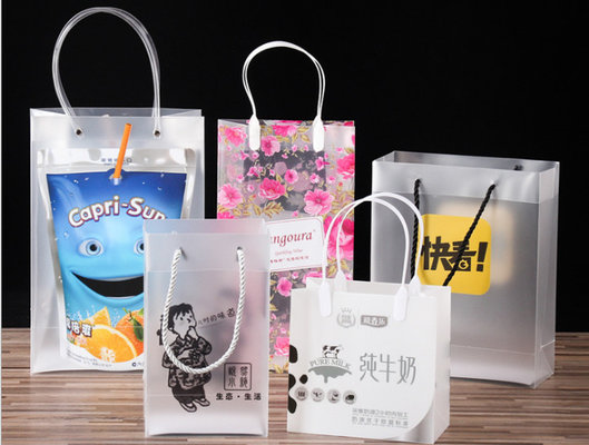 China Pp handbags custom transparent clothing plastic bags pvc advertising cosmetics jewelry bag custom supplier