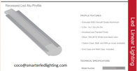 Recessed Led Aluminum Extrusion, Recessed Led Profile, 23.3x5.7mm Recessed Led Channel