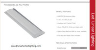 Recessed  Led  Extrusion,1m Recessed Led Profile, 25x8.1mmRecessed Led Channel