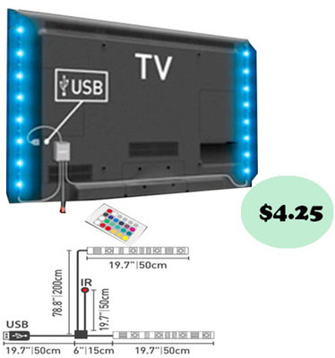 China RGB SMD Flexible LED Strip Lights Waterproof 5 V USB For TV supplier