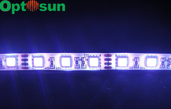 China RGB 60leds IP65 SMD 5050 LED Strip Light Flexible 14.4w for Advertising , 540mA - 600mA supplier