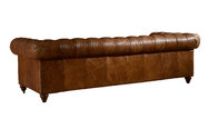 Chesterfield Tan Brown Soft Leather Sofa Set Antique Industrial Style For Living Room