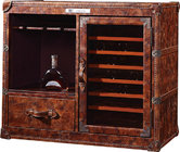 Wheel Legs Wine Storage Cabinet Set Constant Temperature Full Handwork Craft