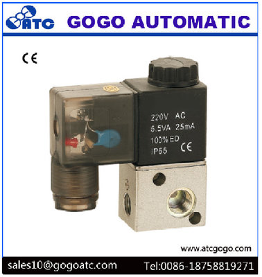 China 3 Way Pneumatic Solenoid Valve Micro Control Gas Electric Valve With Plug Type Light supplier