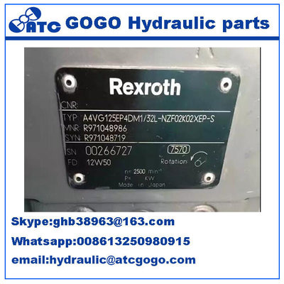 China Variable Displacement Rexroth Hydraulic Oil Pump A4VG closed circuits Construction Machinery supplier