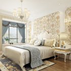 soundproof nonwoven beautiful natural 3d decorative wall paper flower for bedroom