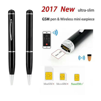 New 2017 remote wireless gsm pen sound transmitter with invisible earphone receiver