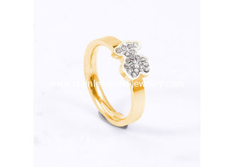 China Attractive Stainless Steel Gold Ring , Stainless Steel Diamond Ring For Women supplier